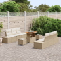 Set de Sofá de Jardín de 9 Piezas con Cojines Beige de Ratán Poliéster Acacia by , Outdoor sofas - Ref: Foro24-3362741, Price...