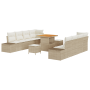 Conjunto de Sofá de Jardín de 11 Piezas con Cojines Beige Poliratán Acacia by , Outdoor sofas - Ref: Foro24-3362756, Price: 7...