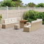 Conjunto de Sofá de Jardín de 11 Piezas con Cojines Beige Poliratán Acacia by , Outdoor sofas - Ref: Foro24-3362756, Price: 7...
