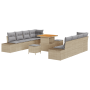 juego de sofá de jardín de 11 piezas con cojines de poliratán beige acacia von , Outdoor-Sofas - Ref: Foro24-3362757, Preis: ...