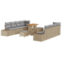 Juego de Sofás de Jardín de 11 Piezas con Cojines Beige Poliratán Acacia von , Outdoor-Sofas - Ref: Foro24-3362762, Preis: 75...