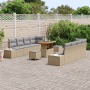 Juego de Sofás de Jardín de 11 Piezas con Cojines Beige Poliratán Acacia von , Outdoor-Sofas - Ref: Foro24-3362762, Preis: 75...