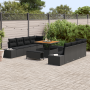 Juego de Sofá de Jardín de 11 Piezas con Cojines Ratán Poliéster Negro Acacia von , Outdoor-Sofas - Ref: Foro24-3362764, Prei...