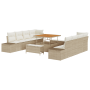 Conjunto de Sofá de Jardín de 11 Piezas con Cojines, Beige Poliratán y Acacia by , Outdoor sofas - Ref: Foro24-3362766, Price...