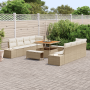 Conjunto de Sofá de Jardín de 11 Piezas con Cojines, Beige Poliratán y Acacia by , Outdoor sofas - Ref: Foro24-3362766, Price...
