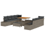 Set de Sofá de Jardín de 11 Piezas con Cojines Gris Poliratán Acacia by , Outdoor sofas - Ref: Foro24-3362768, Price: 920,45 ...