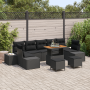 Juego de Sofá de Jardín de 10 Piezas con Cojines de Ratán Sintético Negro Acacia von , Outdoor-Sofas - Ref: Foro24-3362769, P...