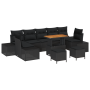 Juego de Sofá de Jardín de 10 Piezas con Cojines de Ratán Sintético Negro Acacia von , Outdoor-Sofas - Ref: Foro24-3362769, P...