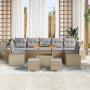Juego de Sofá de Jardín de 10 Piezas con Cojines Beige Ratán Poliéster Acacia by , Outdoor sofas - Ref: Foro24-3362772, Price...
