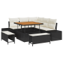 Conjunto de Sofá de Jardín de 8 Piezas con Cojines de Ratán Poliéster Negro Acacia | Foro24.es | Tu tienda online para hogar, jardín y más Foro24.es
