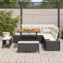 Conjunto de Sofá de Jardín de 8 Piezas con Cojines de Ratán Poliéster Negro Acacia | Foro24.es | Tu tienda online para hogar, jardín y más Foro24.es