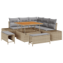 Conjunto de Sofás de Jardín de 8 Piezas con Cojines Beige Poliratán Acacia von , Outdoor-Sofas - Ref: Foro24-3362777, Preis: ...