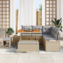 Conjunto de Sofás de Jardín de 8 Piezas con Cojines Beige Poliratán Acacia von , Outdoor-Sofas - Ref: Foro24-3362777, Preis: ...