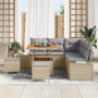 Juego de sofá de jardín de 8 piezas con cojines de ratán poliéster beige von , Outdoor-Sofas - Ref: Foro24-3362782, Preis: 56...