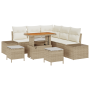 Juego de sofá de jardín de 8 piezas con cojines beige de poliratán y acacia von , Outdoor-Sofas - Ref: Foro24-3362786, Preis:...