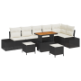 Juego de Sofá de Jardín de 9 Piezas con Cojines de Poliratán Negro Acacia by , Outdoor sofas - Ref: Foro24-3362805, Price: 56...