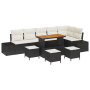 Juego de Sofá de Jardín de 10 Piezas con Cojines Poliratán Negro Acacia von , Outdoor-Sofas - Ref: Foro24-3362810, Preis: 614...