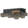 Juego de sofá de jardín de 10 piezas con cojines gris ratán sintético acacia von , Outdoor-Sofas - Ref: Foro24-3362813, Preis...