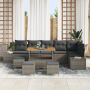 Juego de sofá de jardín de 10 piezas con cojines gris ratán sintético acacia von , Outdoor-Sofas - Ref: Foro24-3362813, Preis...