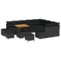 Conjunto de Sofá de Jardín de 12 Piezas con Cojines Negro Poliratán Acacia by , Outdoor sofas - Ref: Foro24-3362819, Price: 7...