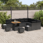 Conjunto de Sofá de Jardín de 12 Piezas con Cojines Negro Poliratán Acacia by , Outdoor sofas - Ref: Foro24-3362819, Price: 7...