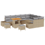 Juego de Sofá de Jardín de 12 Piezas con Cojines Beige Rattan Acacia by , Outdoor sofas - Ref: Foro24-3362822, Price: 812,04 ...