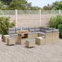 Juego de Sofá de Jardín de 12 Piezas con Cojines Beige Rattan Acacia by , Outdoor sofas - Ref: Foro24-3362822, Price: 812,04 ...