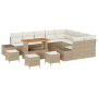 Conjunto de Sofás de Jardín de 13 Piezas con Cojines Beige Poliratán Acacia by , Outdoor sofas - Ref: Foro24-3362831, Price: ...