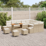 Conjunto de Sofás de Jardín de 13 Piezas con Cojines Beige Poliratán Acacia by , Outdoor sofas - Ref: Foro24-3362831, Price: ...