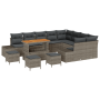 Set de Sofás de Jardín de 13 Piezas con Cojines Gris Poliratán Acacia by , Outdoor sofas - Ref: Foro24-3362833, Price: 850,46...