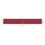 Rote einziehbare Seitenmarkise 180x1200 cm von vidaXL, Sonnenschirme - Ref: Foro24-318077, Preis: 102,11 €, Rabatt: %