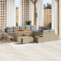 Juego de Sofá de Jardín de 13 Piezas con Cojines Beige Ratán Poliuretano Acacia by , Outdoor sofas - Ref: Foro24-3362837, Pri...