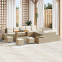 Juego de Sofá de Jardín de 14 Piezas con Cojines Beige Poliratán Acacia | Foro24.es | Tu tienda online para hogar, jardín y más Foro24.es
