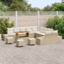 Juego de Sofá de Jardín de 14 Piezas con Cojines Beige Poliratán Acacia | Foro24.es | Tu tienda online para hogar, jardín y más Foro24.es