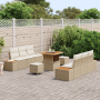 Juego de Sofá de Jardín de 9 Piezas con Cojines Beige Poliratán Acacia de , Sofás de exterior - Ref: Foro24-3362866, Precio: ...