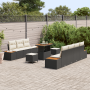 Juego de Sofá de Jardín de 10 Piezas con Cojines Negro Ratán Sintético Acacia by , Outdoor sofas - Ref: Foro24-3362880, Price...