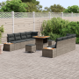 Juego de Sofás de Jardín de 11 Piezas con Cojínes Gris Poliratán Acacia | Foro24.es | Tu tienda online para hogar, jardín y más Foro24.es