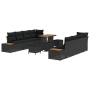 Conjunto de Sofá de Jardín de 11 Piezas con Cojines Negro Poliratán Acacia von , Outdoor-Sofas - Ref: Foro24-3362889, Preis: ...