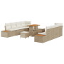 Set de Sofá de Jardín de 11 Piezas con Cojines Beige Ratán Polivalente Acacia by , Outdoor sofas - Ref: Foro24-3362891, Price...