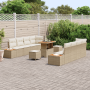Set de Sofá de Jardín de 11 Piezas con Cojines Beige Ratán Polivalente Acacia by , Outdoor sofas - Ref: Foro24-3362891, Price...