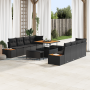 Juego de Sofá de Jardín de 11 Piezas con Cojines Ratán Poliéster Negro Acacia von , Outdoor-Sofas - Ref: Foro24-3362894, Prei...