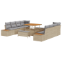 Conjunto de Sofá de Jardín de 11 Piezas con Cojines Beige Poliratán Acacia von , Outdoor-Sofas - Ref: Foro24-3362897, Preis: ...