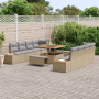 Conjunto de Sofá de Jardín de 11 Piezas con Cojines Beige Poliratán Acacia von , Outdoor-Sofas - Ref: Foro24-3362897, Preis: ...