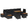 Juego de Sofá de Jardín de 10 Piezas con Cojines Ratán Negro Acacia von , Outdoor-Sofas - Ref: Foro24-3362899, Preis: 637,91 ...
