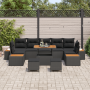 Juego de Sofá de Jardín de 10 Piezas con Cojines Ratán Negro Acacia von , Outdoor-Sofas - Ref: Foro24-3362899, Preis: 637,91 ...