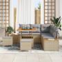 Conjunto de Sofá de Jardín de 8 Piezas con Cojines Beige Polirratán Acacia | Foro24.es | Tu tienda online para hogar, jardín y más Foro24.es