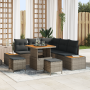 Juego de Sofá de Jardín de 8 Piezas con Cojines Gris Ratán Sintético Acacia by , Outdoor sofas - Ref: Foro24-3362913, Price: ...