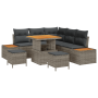 Juego de Sofá de Jardín de 8 Piezas con Cojines Gris Ratán Sintético Acacia by , Outdoor sofas - Ref: Foro24-3362913, Price: ...