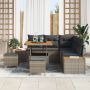 Juego de Sofá de Jardín de 8 Piezas con Cojines Gris Ratán Sintético Acacia by , Outdoor sofas - Ref: Foro24-3362913, Price: ...