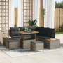 Juego de Sofá de Jardín de 8 Piezas con Cojines Gris Ratán Sintético Acacia by , Outdoor sofas - Ref: Foro24-3362918, Price: ...